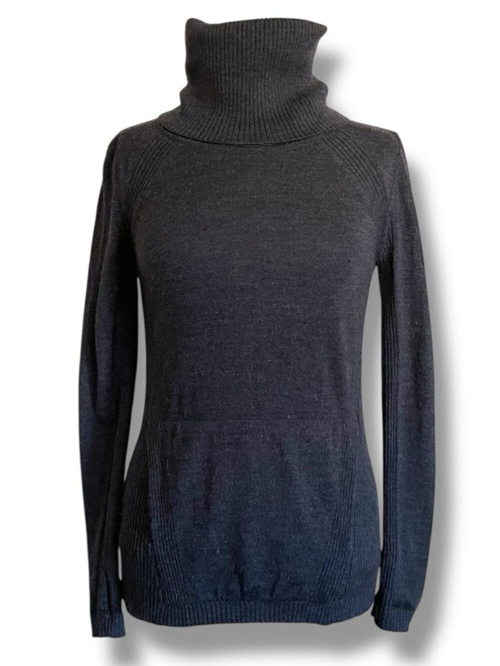 Lululemon Womens Sweat & Savasana Sweater Sz 4 Dark Gray Merino Wool Turtleneck
